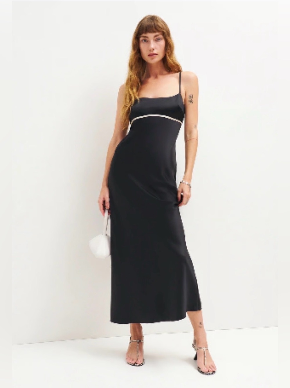 Reformation Kailyn Silk Dress In Black
